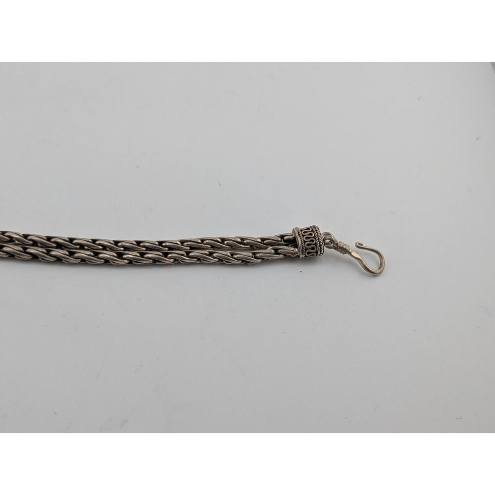 Sterling Silver Multi Chain Braided Bracelet 7 Inch Vintage Style - Picture 8 of 8